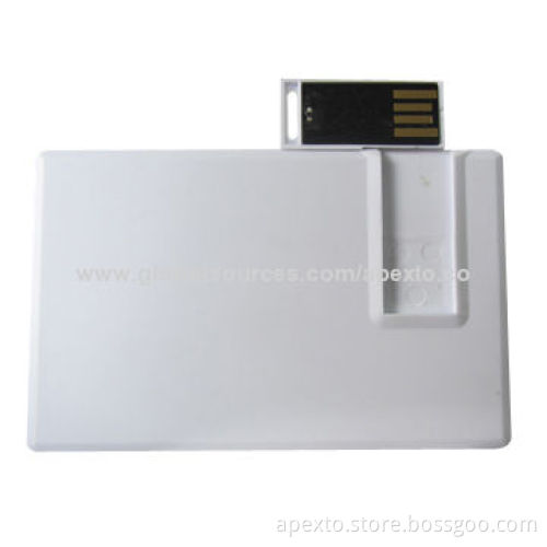 White Credit Card-shaped USB Flash Disk, Up to 32GB, OEM and ODM Orders Welcomed